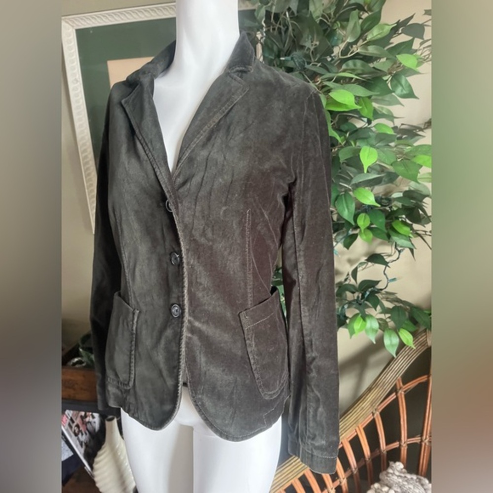 J Crew Velvet Olive Blazer